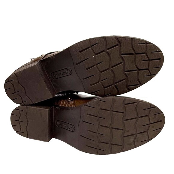 Baretraps Yadda Booties 8 Brown Ankle Boots Faux Leather Straps Low Heel Texture - Picture 7 of 9